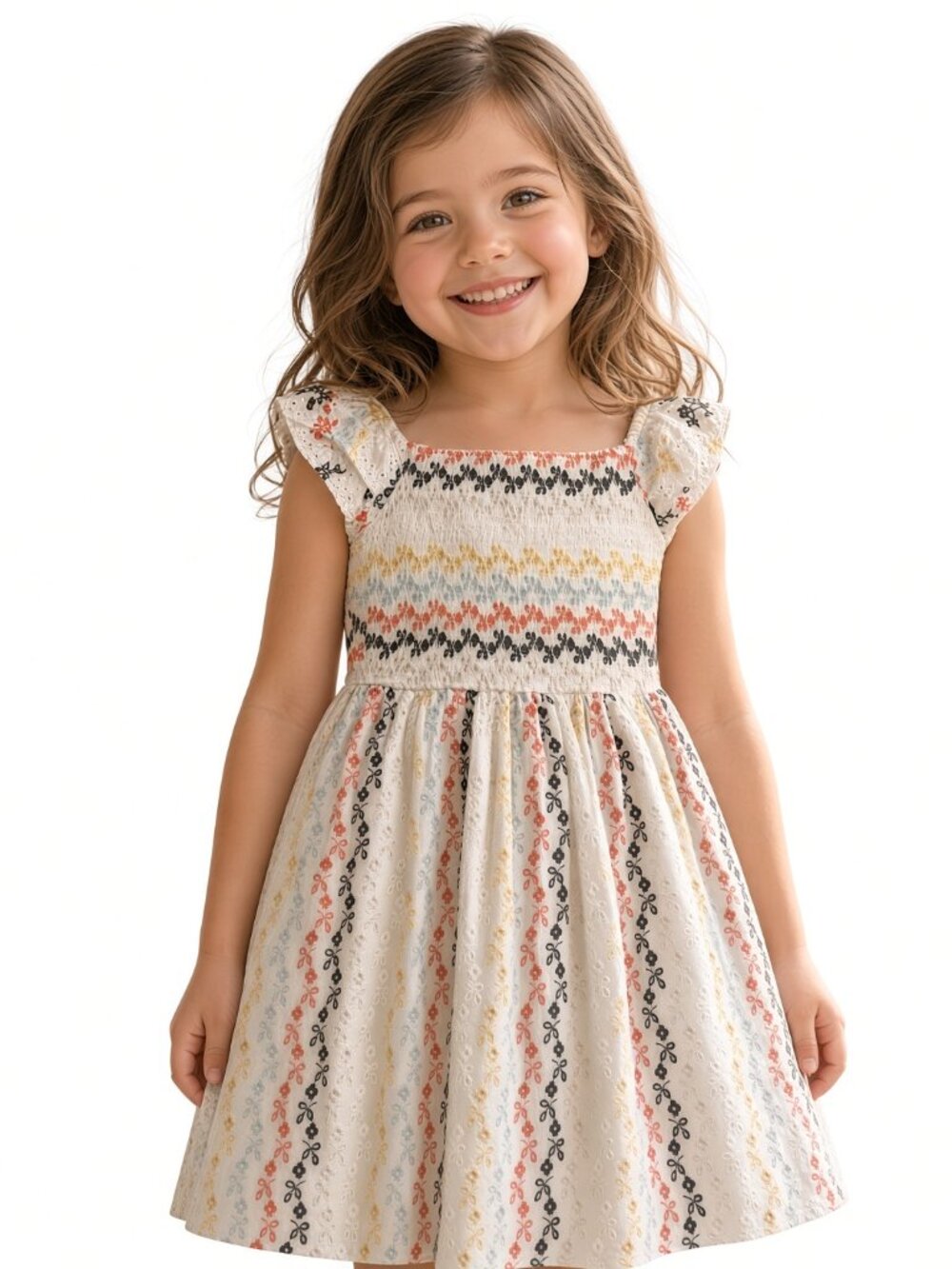 Emerald Sundae Multicolor Floral Kids Dress